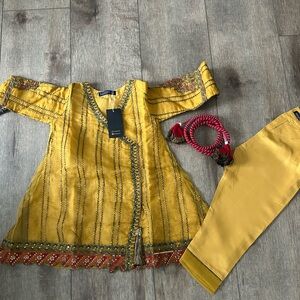 NWT TODDLER SHANZEY 3 PIECE SUIT SALWAR KAMEEZ + DUPATTA SZ 3-4 YR EID WEDDING